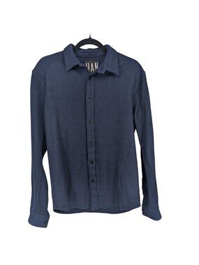 Han Wool Viscose Button Up Shirt Minimalist Smart Casual Overshirt‎ Cozy XLarge
